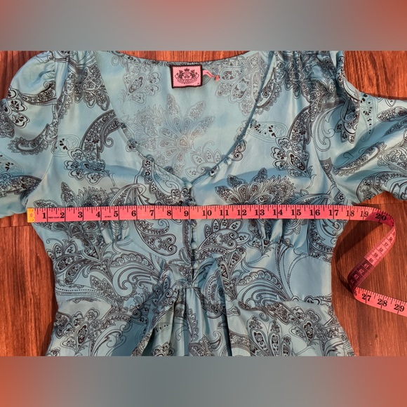 Juicy Couture Turquoise Paisley Silk Dress size 10 - Picture 10 of 14